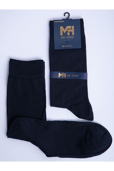 MRHERO Мъжки дълги класически чорапи Mercerized, тъмносини, 6 чифта, 1078-mh