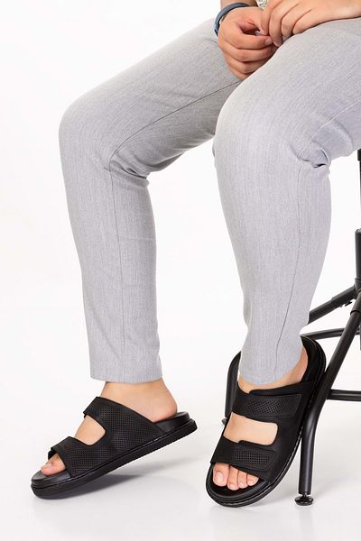 Gondol Papuci confortabili reglabili cu velcro din piele naturală pentru bărbați Esm.616