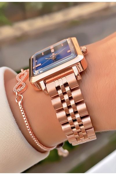 Reward Rose Gold Color Waterproof Steel Cord Women's Wristwatch - Bracelet