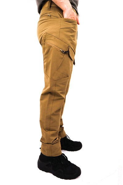 KORDAK Тактичні водовідштовхувальні штани з еластаном - Штани для трекінгу та активного відпочинку - Бежево-чорні хакі