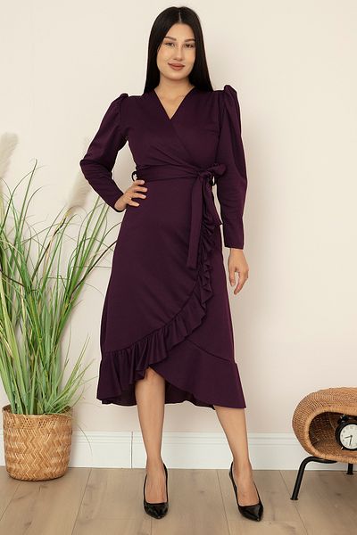 PULLIMM Rochie cu curea cu volane cu tiv dublu 22-228