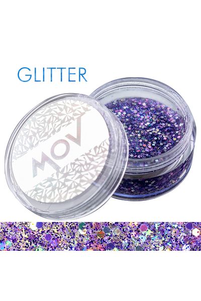 MOV Shiny Glitter Gel Form Face Makeup - Body & Hair No:1 Purple