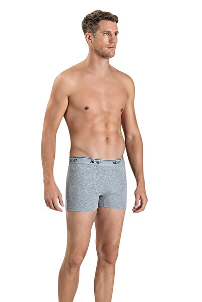 Jiber Мъжки боксерки от сив меланж, памук и ликра, 156 бр.