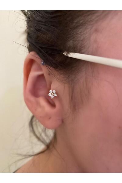Arescollection Cerrahi Çelik Gold Renk Tragus Helix Kıkırdak Piercingi