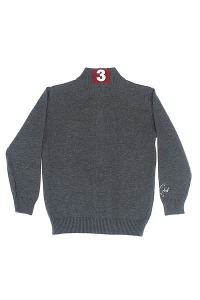 Monte Blaze ET4039 MONTE BLAZE HALF FISHER COLLAR KNITWEAR CARDIGAN-SMOKE