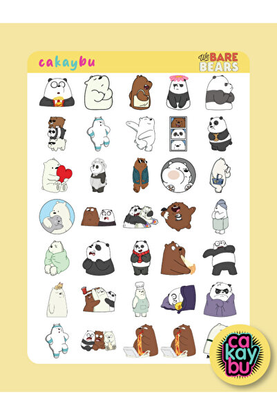 cakaybu Set de autocolante We Bare Bears 2 coli dimensiune A4