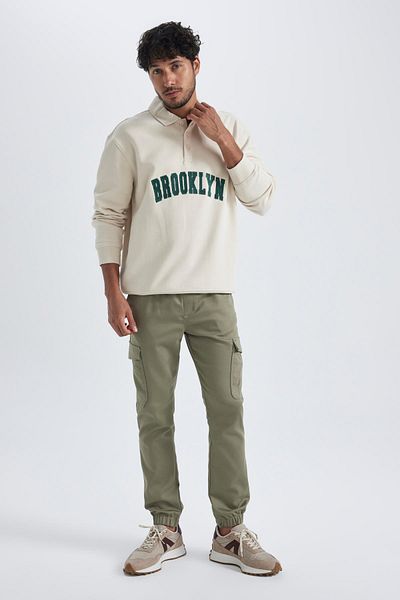 DeFacto Jogger Tactical Pants Slim Fit Slim Fit Regular Waist with Cargo Pocket W8024Az23Au