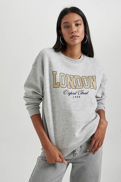 DeFacto Relax Fit Crew Neck Thick Sweatshirt B4057ax23au