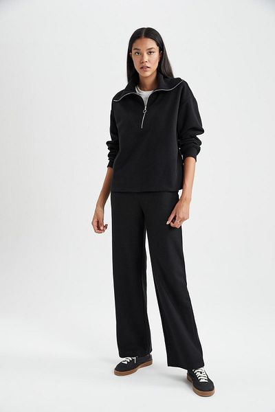 DeFacto Mikina Regular Fit Polo s výstřihem