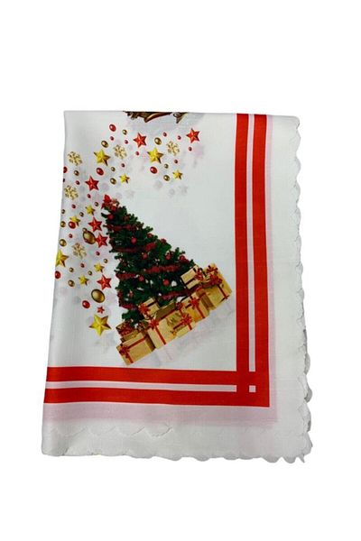 Cardea Merry Christmas Deers And Snowy House Patterned Tablecloth