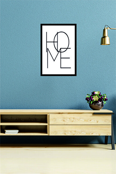 karbonsoft Home Yazılı Ahşap Mdf Çerçeve Görünümlü Mdf
