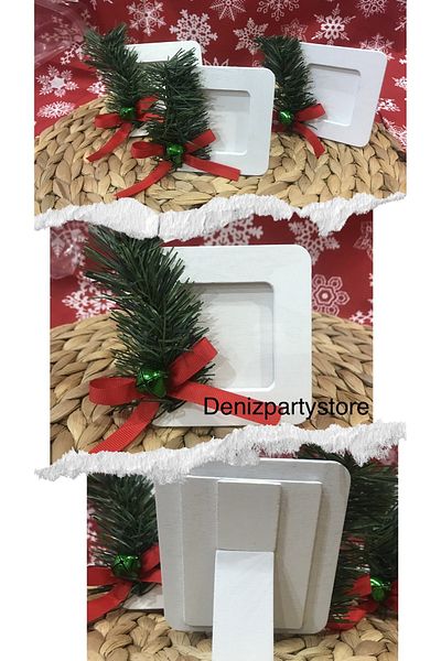 Deniz Party Store NEW YEAR'S GIFT WOODEN WHITE FRAME 4 PIECES