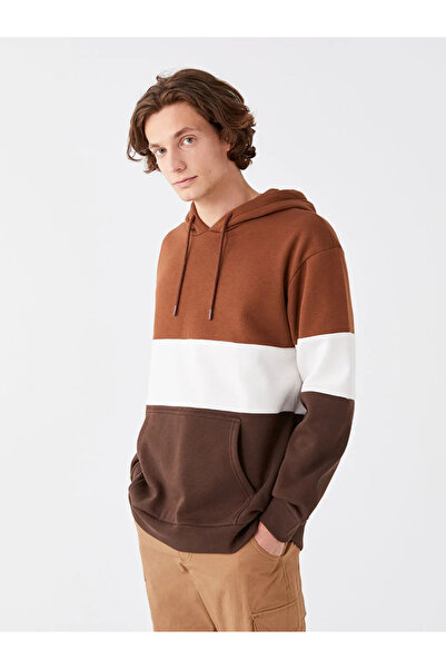 LC Waikiki Ανδρικό φούτερ με μακρυμάνικο χρώμα μπλοκ LCW Casual