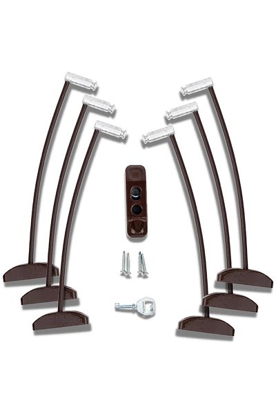 Evene Pimapen Door Lock Pimapen Window Lock Window Safety Lock Chain Lock 6 Pieces Dark Brown