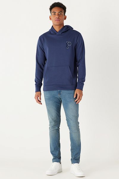 AC&Co / Altınyıldız Classics Ανδρικό φούτερ Indigo Standard Fit Normal Cut με κουκούλα με φλις μέσα