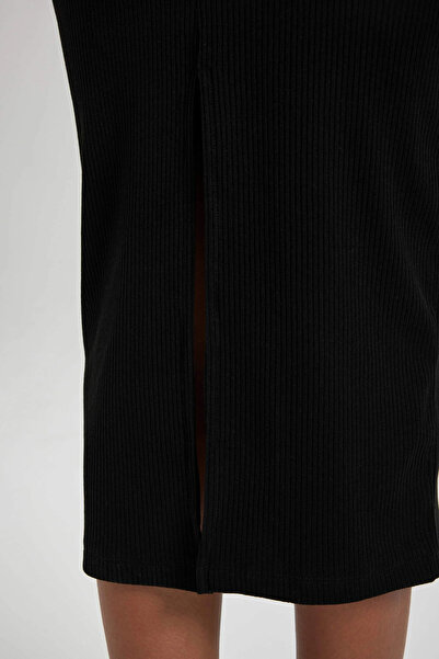 DeFacto Rochie midi cu mânecă lungă, cu decolteu pătrat și cu nervuri B2438ax23au