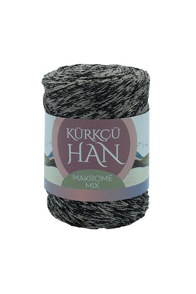 Kürkçü Han Macrame Mix 200gr 120m Πλεκτό Σχοινί Γκρι-Μαύρο
