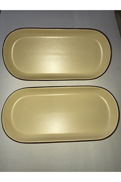 Keramika Matte Cream Noyan Boat Plate 26 cm Edge Net 2 Pieces