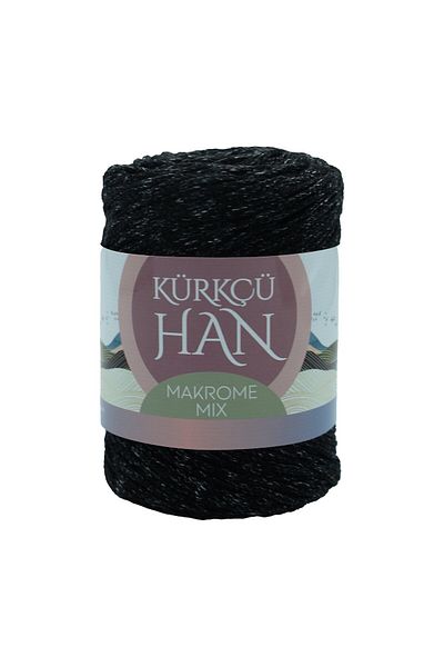 Kürkçü Han Macrame Mix 200gr 120m Πλεκτό Σχοινί Μαύρο-Ανταρκτικό