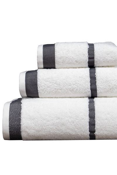 Class Combed Cotton Bath Towel Set 3 Pieces Set 30x50 50x90 90x150 White / Gray