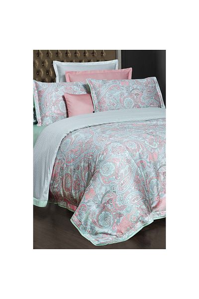 Sarev Volga Satin V2 Green King Size Large Size XL Duvet Cover Set King Size