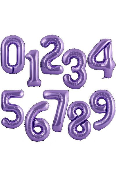 Parti Station Purple Number Balloon 3 Year Old Birthday Set Purple Color Lilac Color Concept Age Balloon Welcome Set