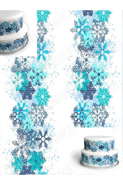 hediyehobihersey Karlar Yan Dekor Resimli Yenilebilir Pasta Üstü Şeker Kağıdı...