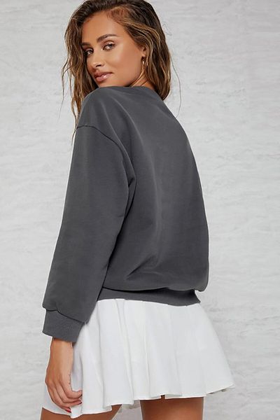 Madmext Anthrazitfarbenes Damen-Sweatshirt