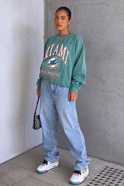 Madmext Mad Girls – Wassergrünes Sweatshirt mit Aufdruck MG1269