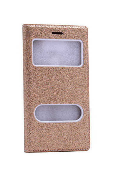 Fibaks Apple Iphone 5 - 5s Uyumlu Kılıf Kapaklı Simli Parlak Lüks Koruyucu 360 Kapak