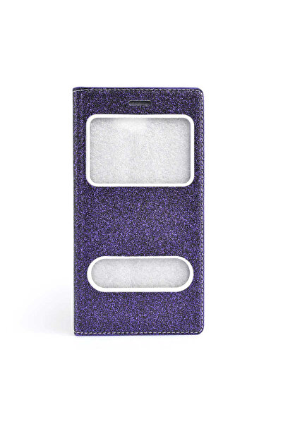 Fibaks Samsung Galaxy A3 2016 Kılıf Kapaklı Simli Parlak Lüks Koruyucu 360 Kapak