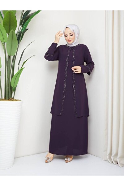 KMKkombin ANNE BÜYÜK BEDEN DÜĞÜN NİKAH TAŞLI ABİYE ELBİSE 173451