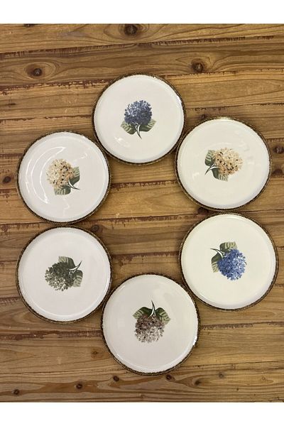 Porland Hydrangea Cake Plate Porcelain 20 Cm 6 Pieces
