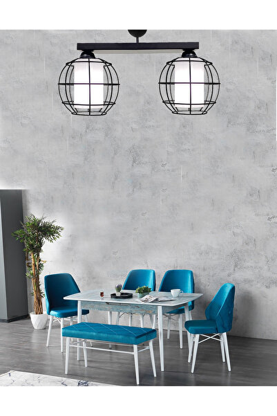 Etsylight Opal White Glass Dizilone 2 Mutfak Avize, Yemek Odası, Salon Avize, Ofis Avize