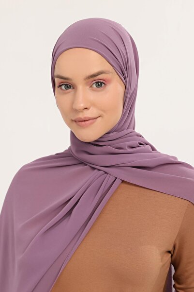 Altobeh Hazır Pratik Lüks Boru Boneli Şifon Şal Açık Maron