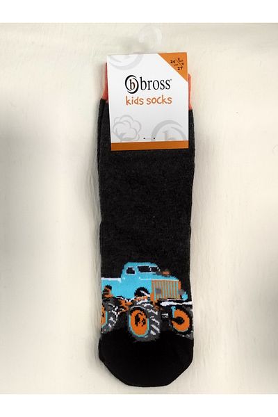 Bross Памучни момчешки чорапи с шарка на кола