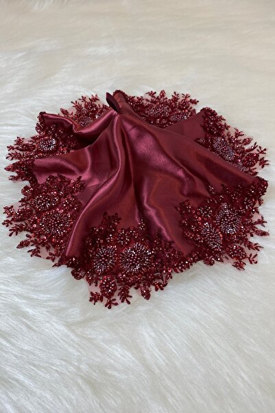 ZEYMERADE منديل يد العريس باللون العنابي، مزين بالساتان VIP، ليلة الحناء لحفل...