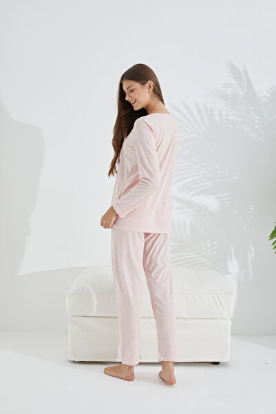 Siyah İnci Pamuklu Örme Pijama Takım