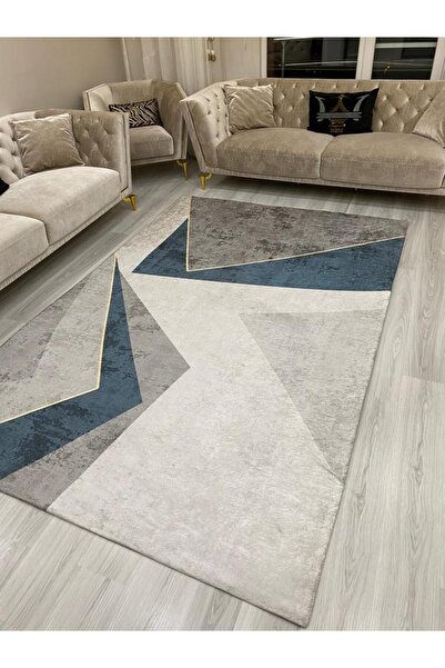 ALLGELSİN Новий сезон прогумований килимовий килимок Декоративний килимовий чохол, що миється з цифровим принтом Сучасний смугастий килимовий чохол