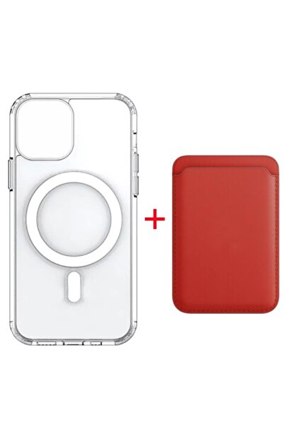 piblue Magsafe Transparent Case + Magsafe Card Holder Compatible With iPhone ...