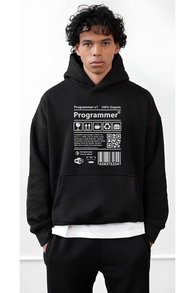 Edizen Hanorac cu glugă Programmer 2024 Oversize Premium 100% bumbac