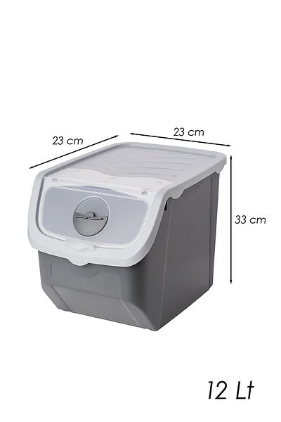 Porsima Coral Multi-Purpose Plastic Potato Onion Garlic Storage Box 12 Liters - Gray