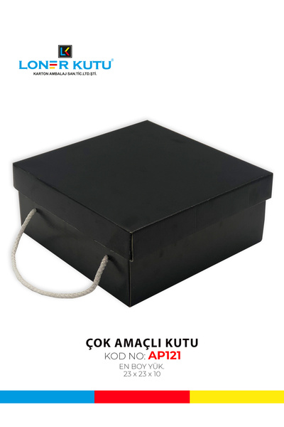 Loner Kutu 23x23x10 Düz Kapaklı Hediyelik İpli Kutu Kargo Kutusu Çok Amaçlı K...
