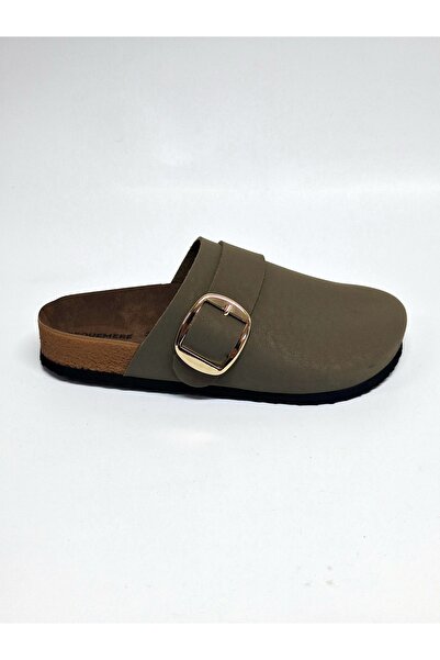 Bequemere Gold Color Buckle Closed Toe Scarf Daily Use Orthopedic Women's Slippers