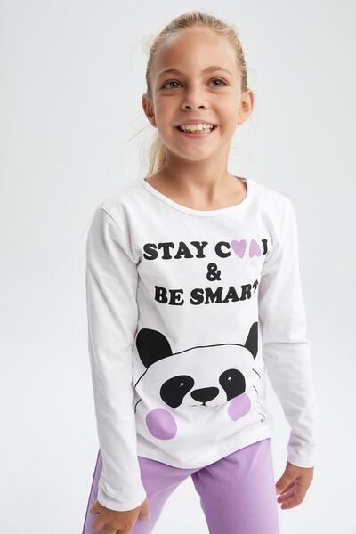 DeFacto Kız Çocuk Baskılı Uzun Kollu Pijama Takım