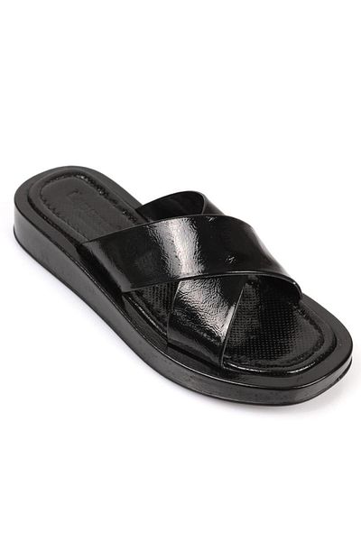 Capone Outfitters Černé dámské pantofle Capone s křížovým popruhem