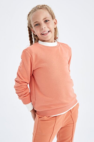 DeFacto Girl's Crew Neck School Sweatshirt