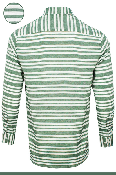 Varetta Ανδρικό πουκάμισο με μακρυμάνικο μοτίβο με πράσινο ριγέ με κουμπιά και κλασικό κομμένο πουκάμισο