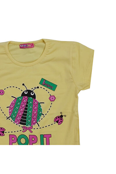 Walox Devojka okrugla kragna Pamuk kom Štampano Žuta T-shirt