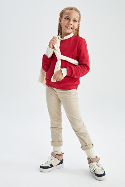 DeFacto Girl's Slim Fit Back to School Pants K9028A622Au